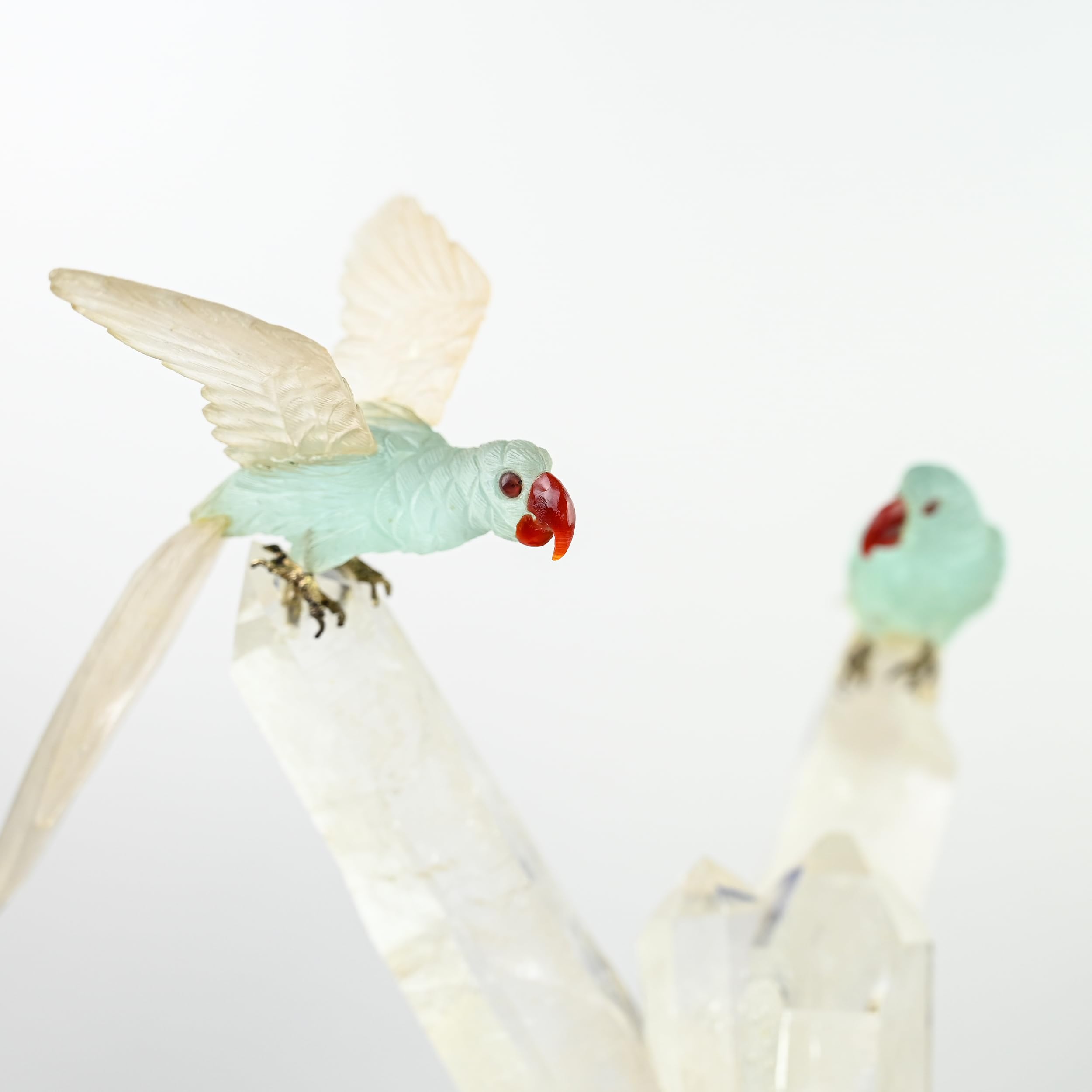 Amazon.co.jp: 【英雅堂】アクアマリンと水晶を使用したインコの彫刻